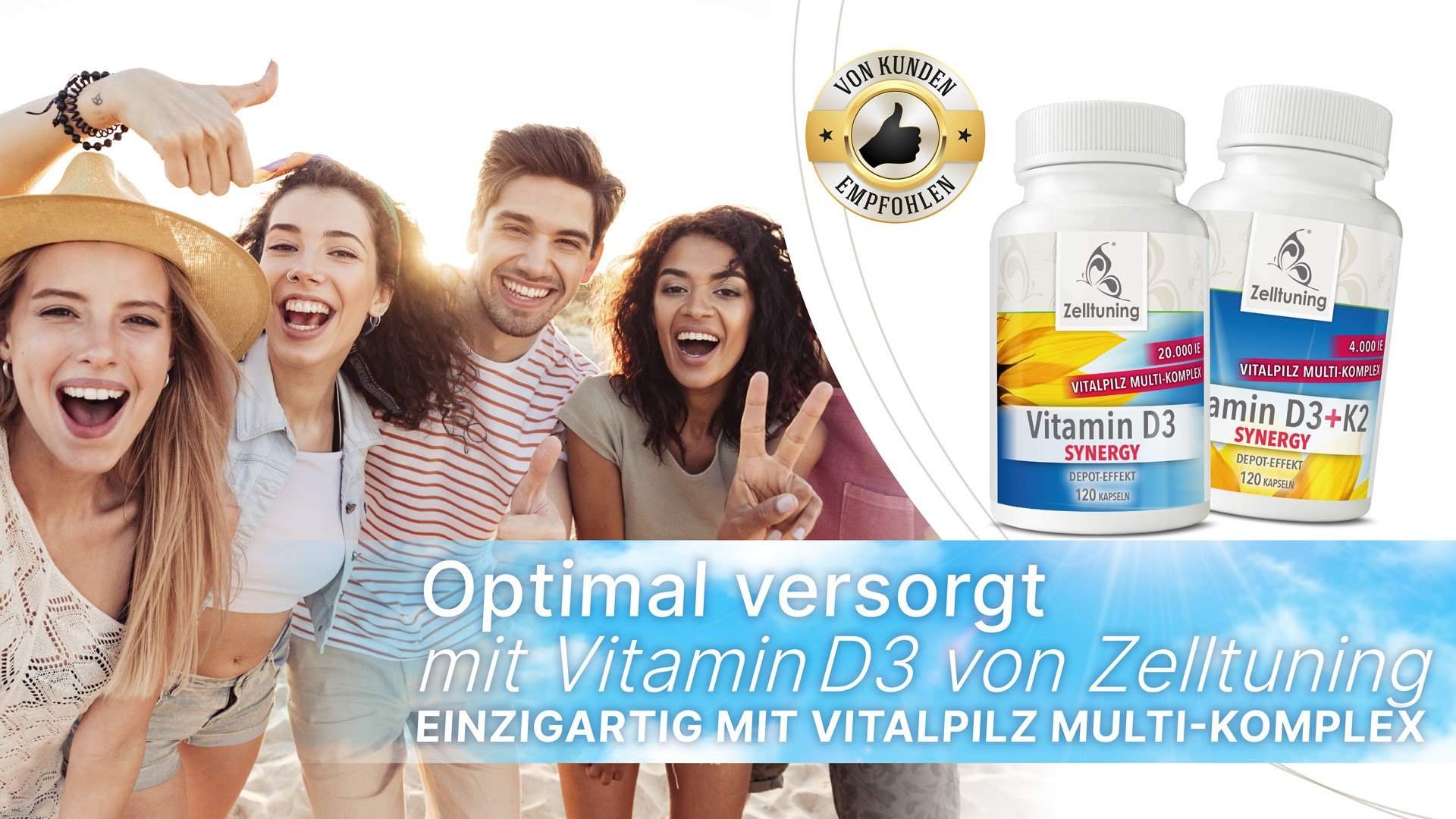 Vitamin K2 und D3 Synergy Kapseln - 4.000IE + Vitamin K2 Multienzym